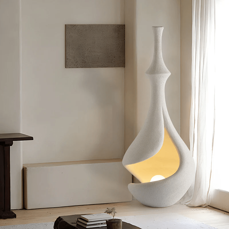 White Sere Vase Floor Lamp