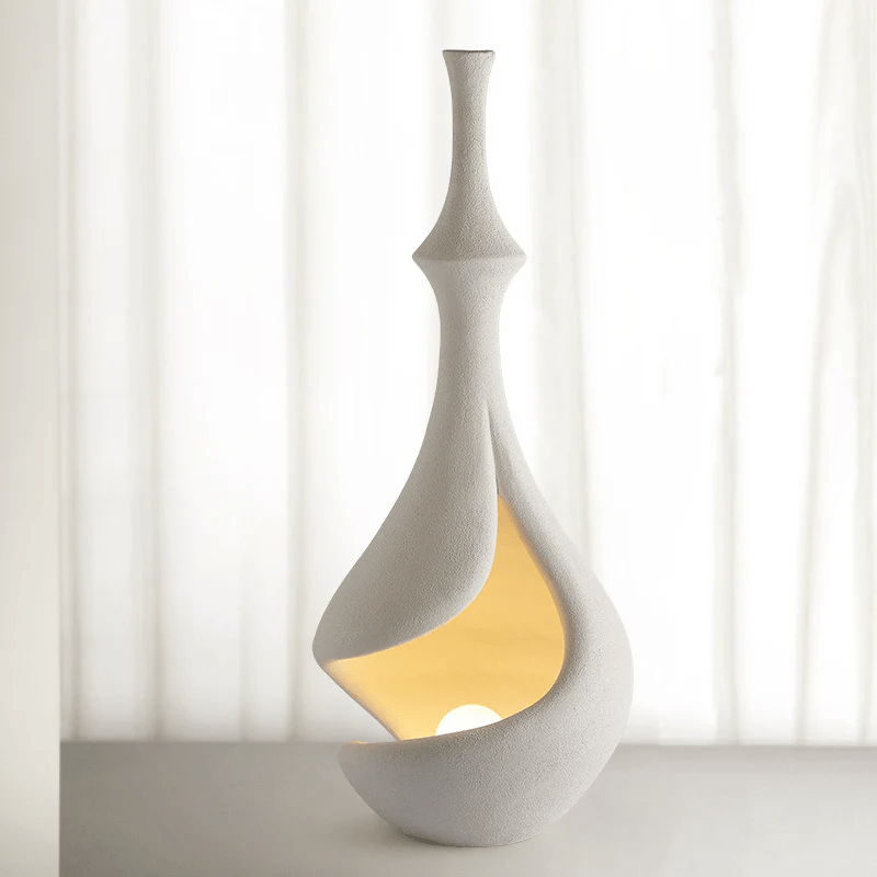 White Sere Vase Floor Lamp