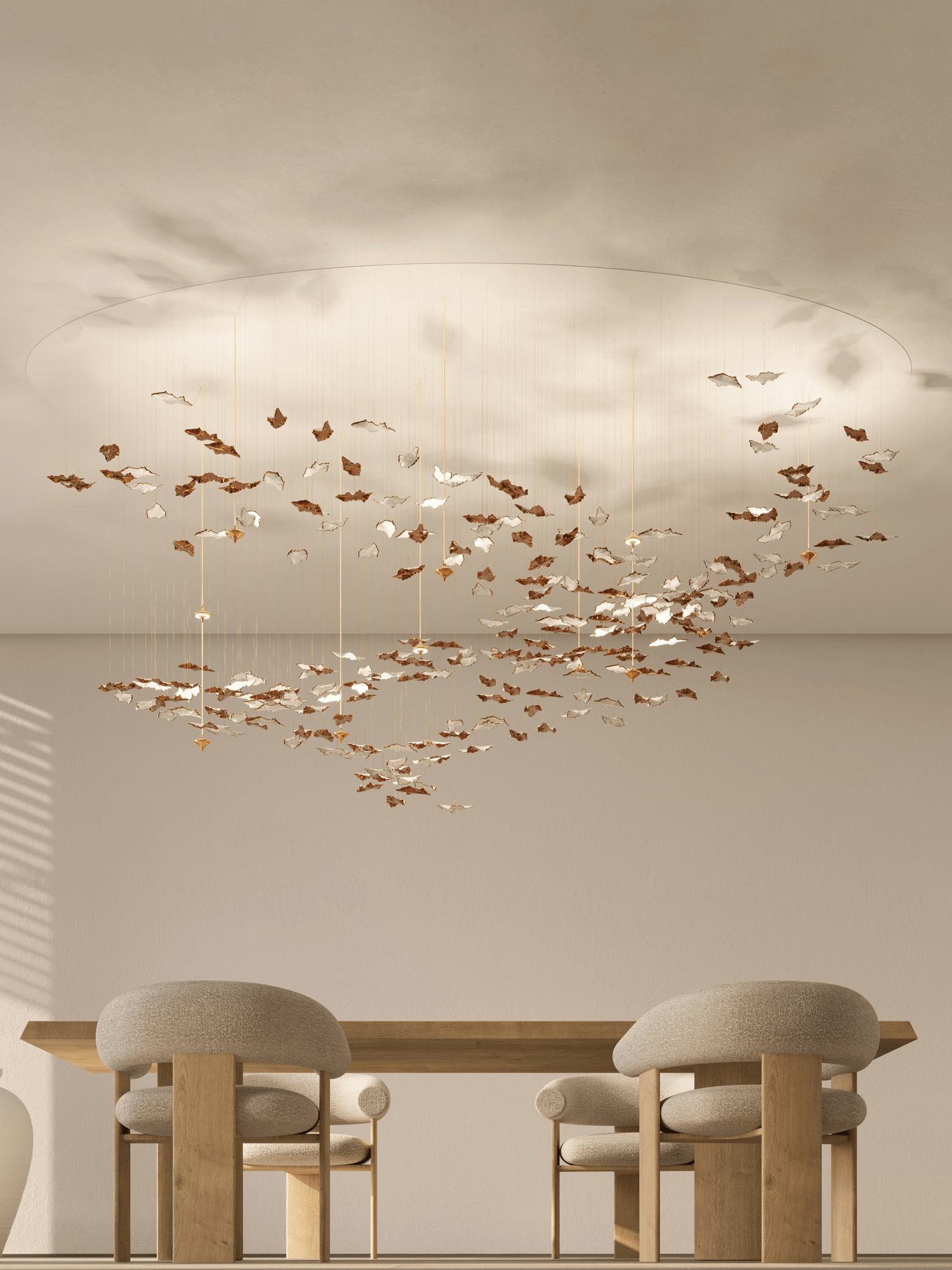 Leaf Twisted Sculptural Customize Chandelier