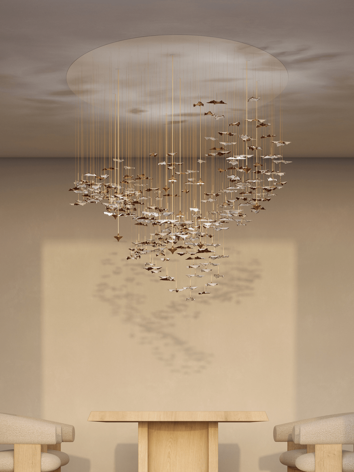 Leaf Twisted Sculptural Customize Chandelier