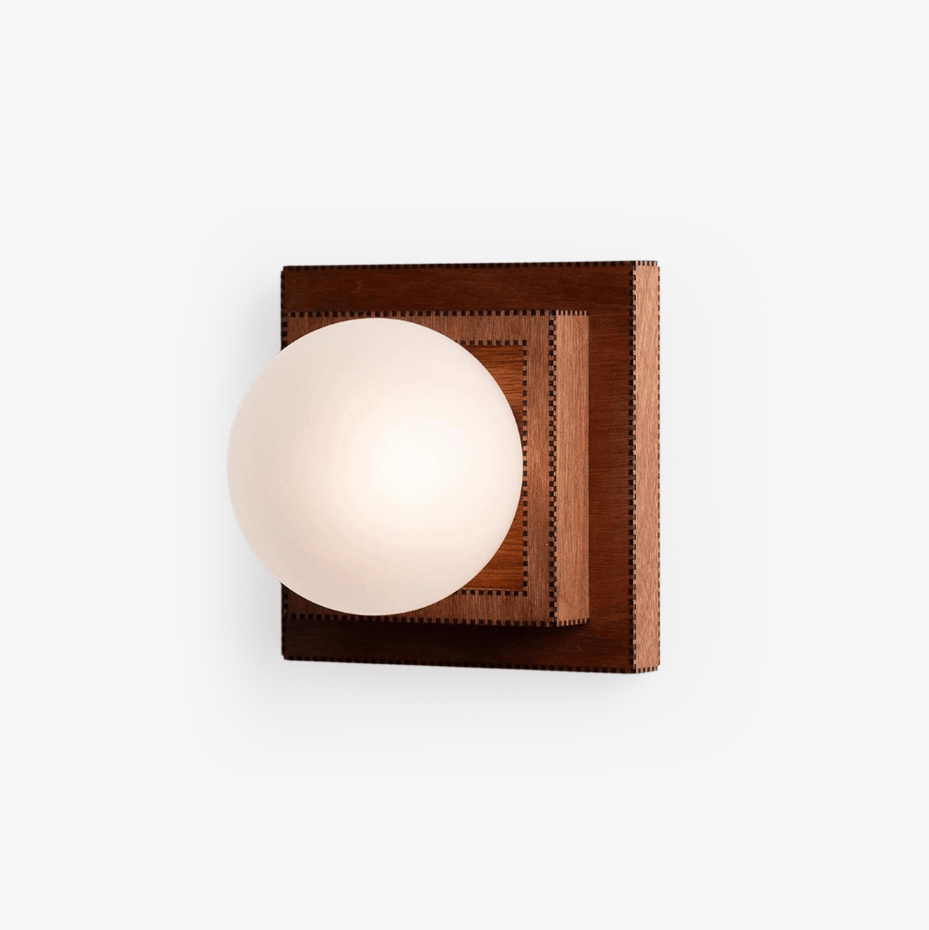 Wood Layered Globe Wall Sconce