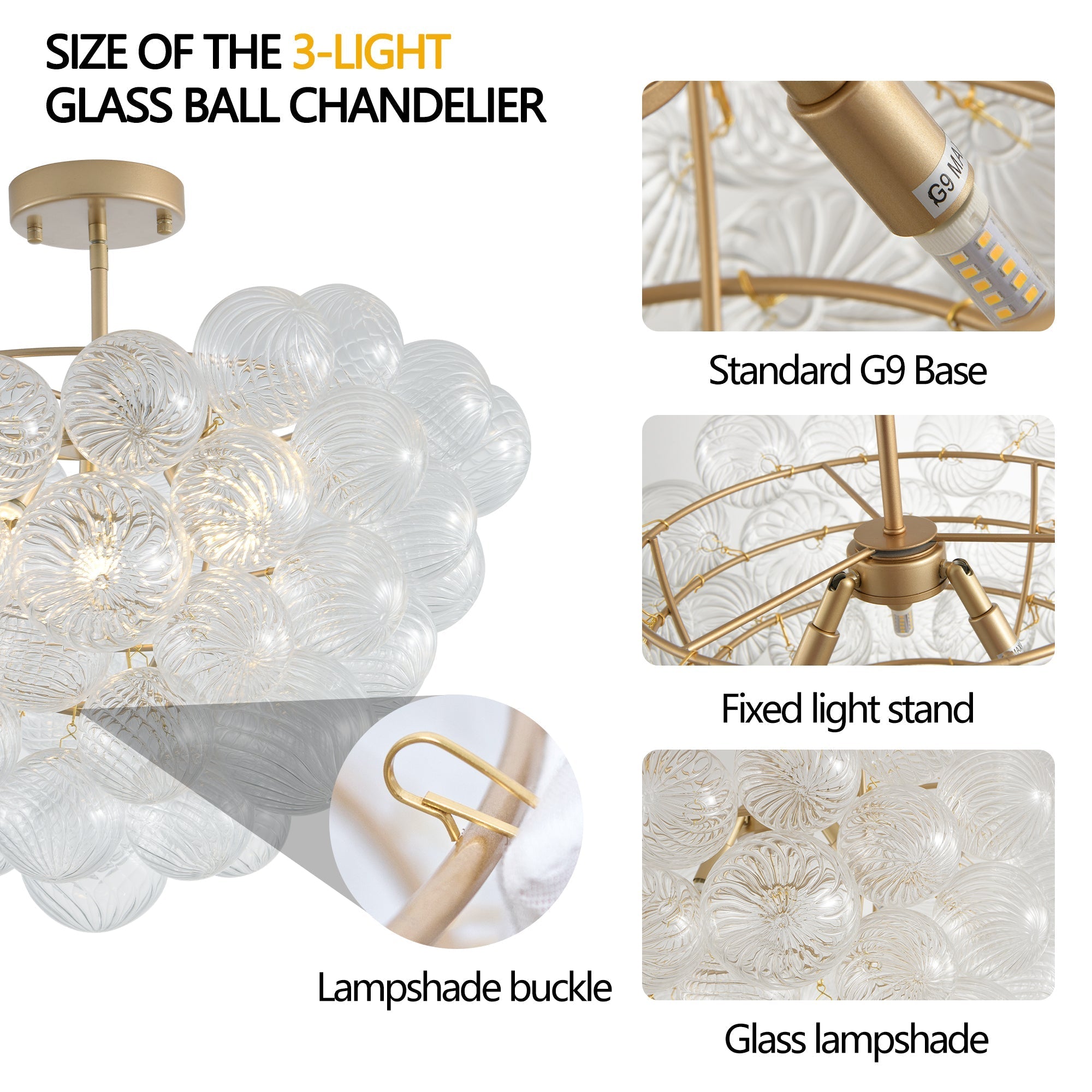 Golden Globe Chandelier B