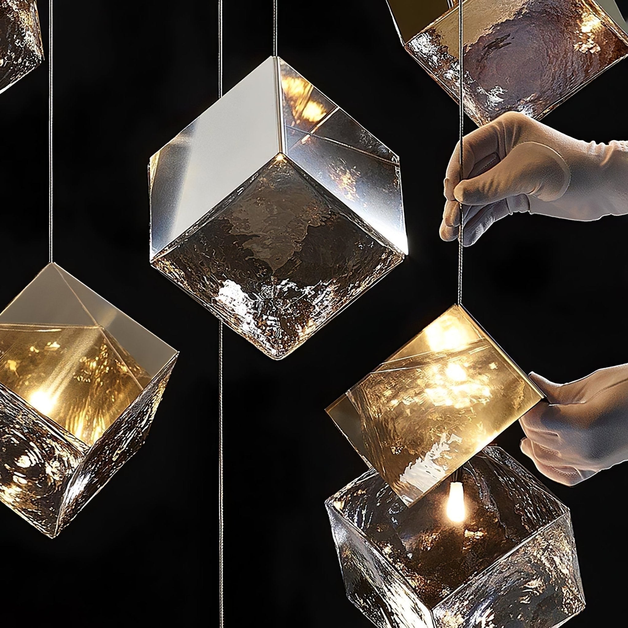 Cubic Luster Cascade Chandelier