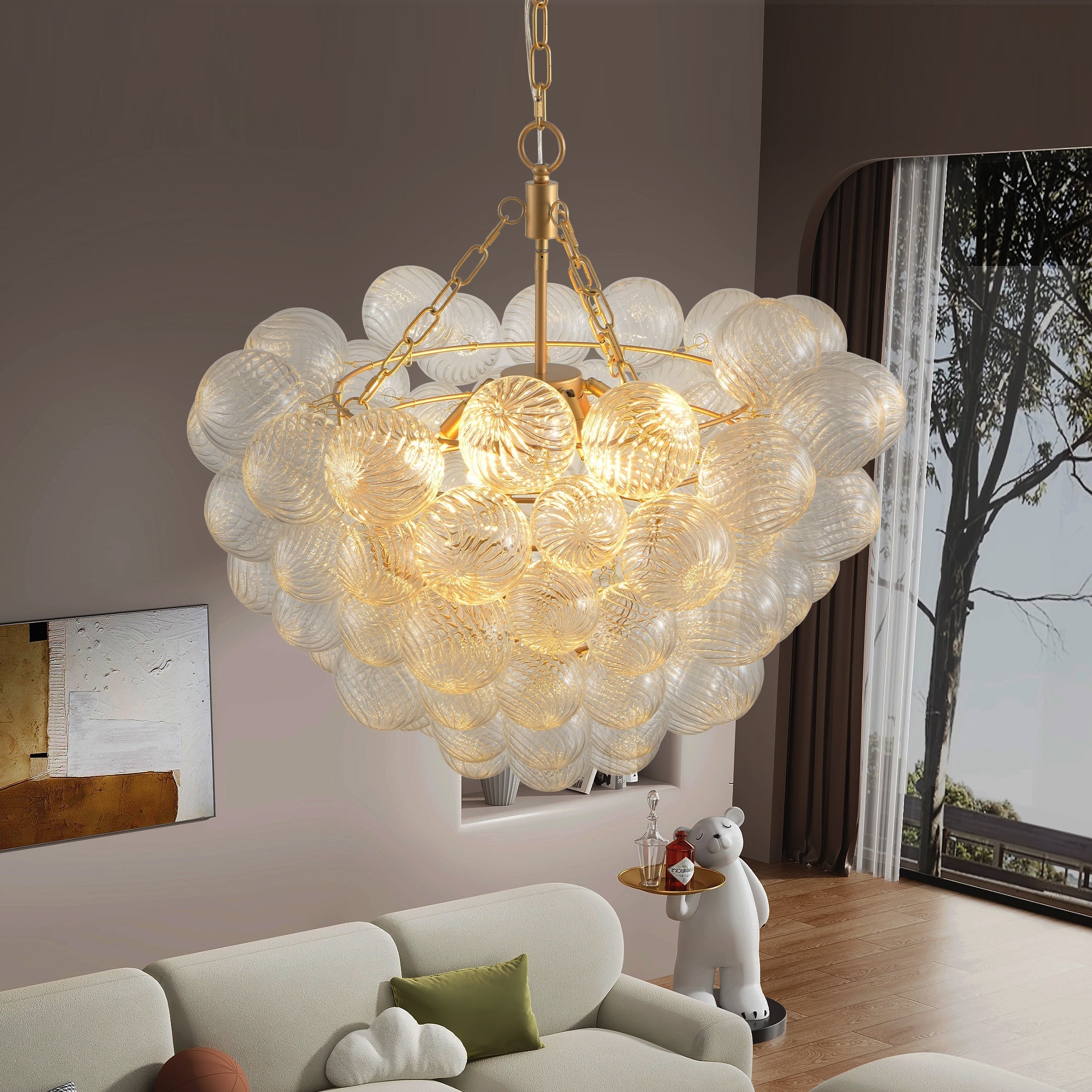 Golden Globe Chandelier