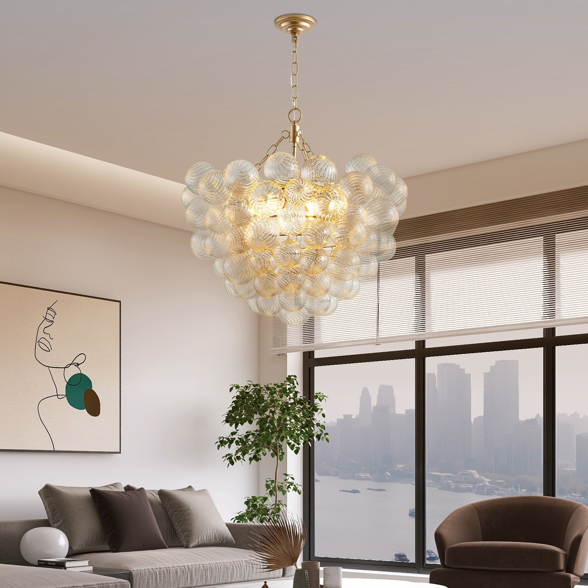 Golden Globe Chandelier