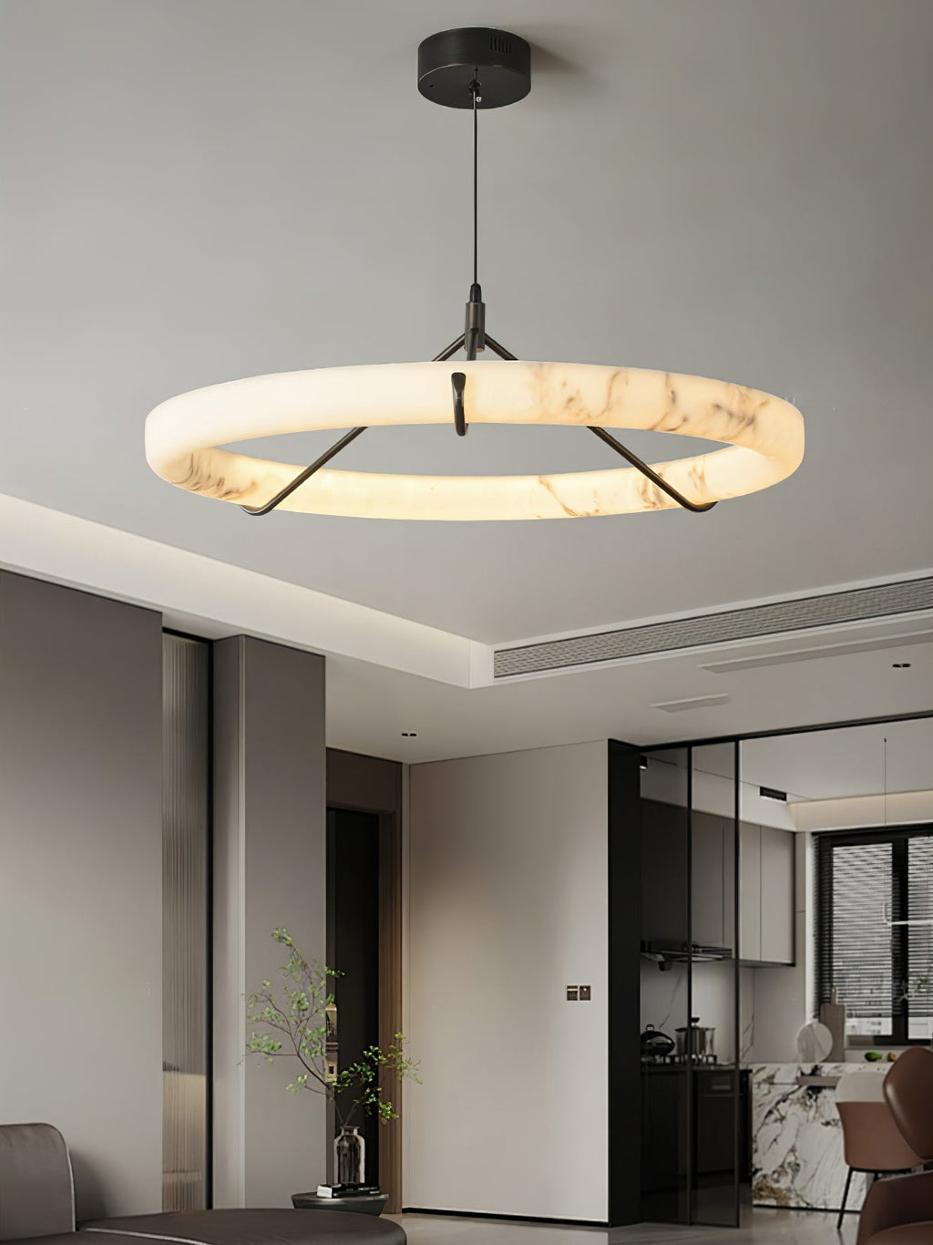 Alabaster Ring Pendant Lamp