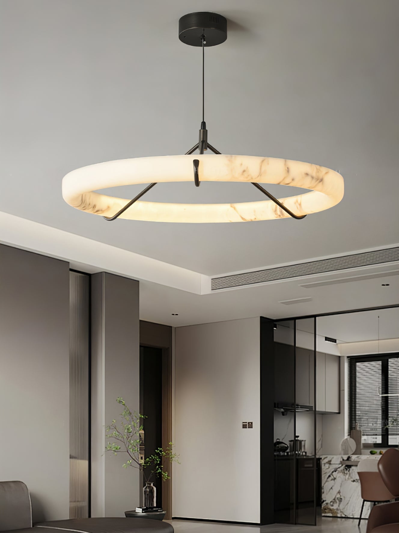 Alabaster Ring Pendant Lamp