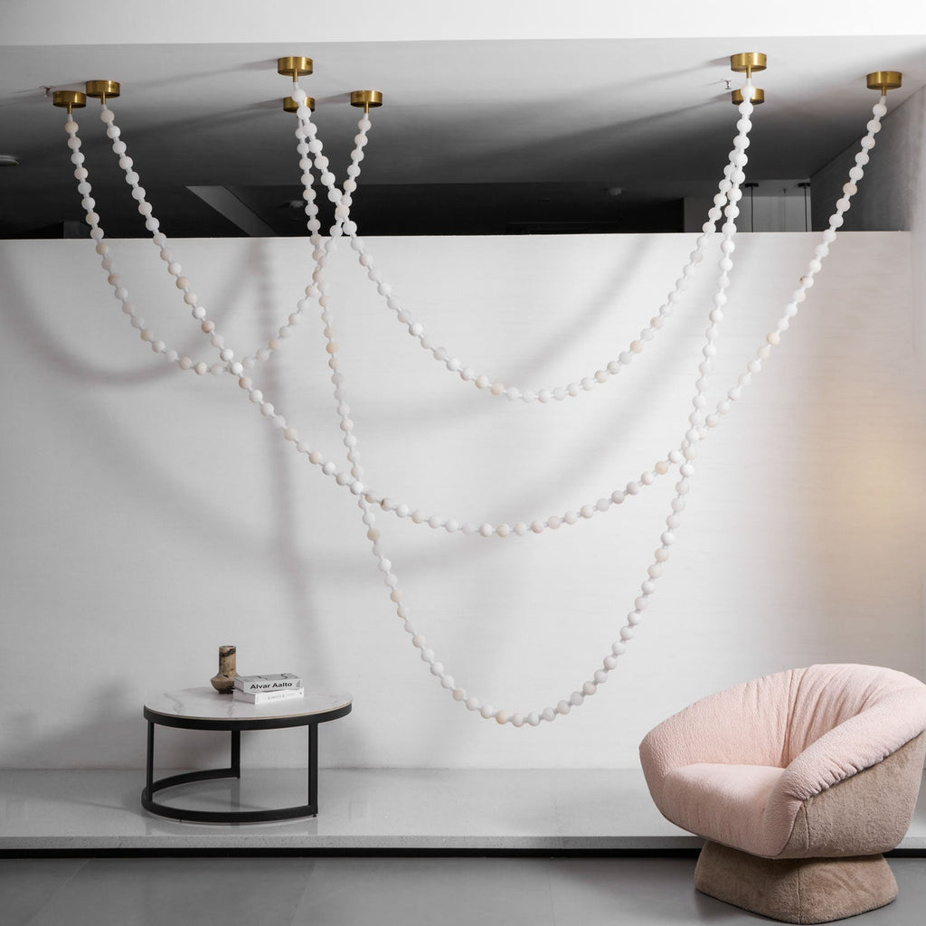 Alabaster Pearl Necklace Chandelier