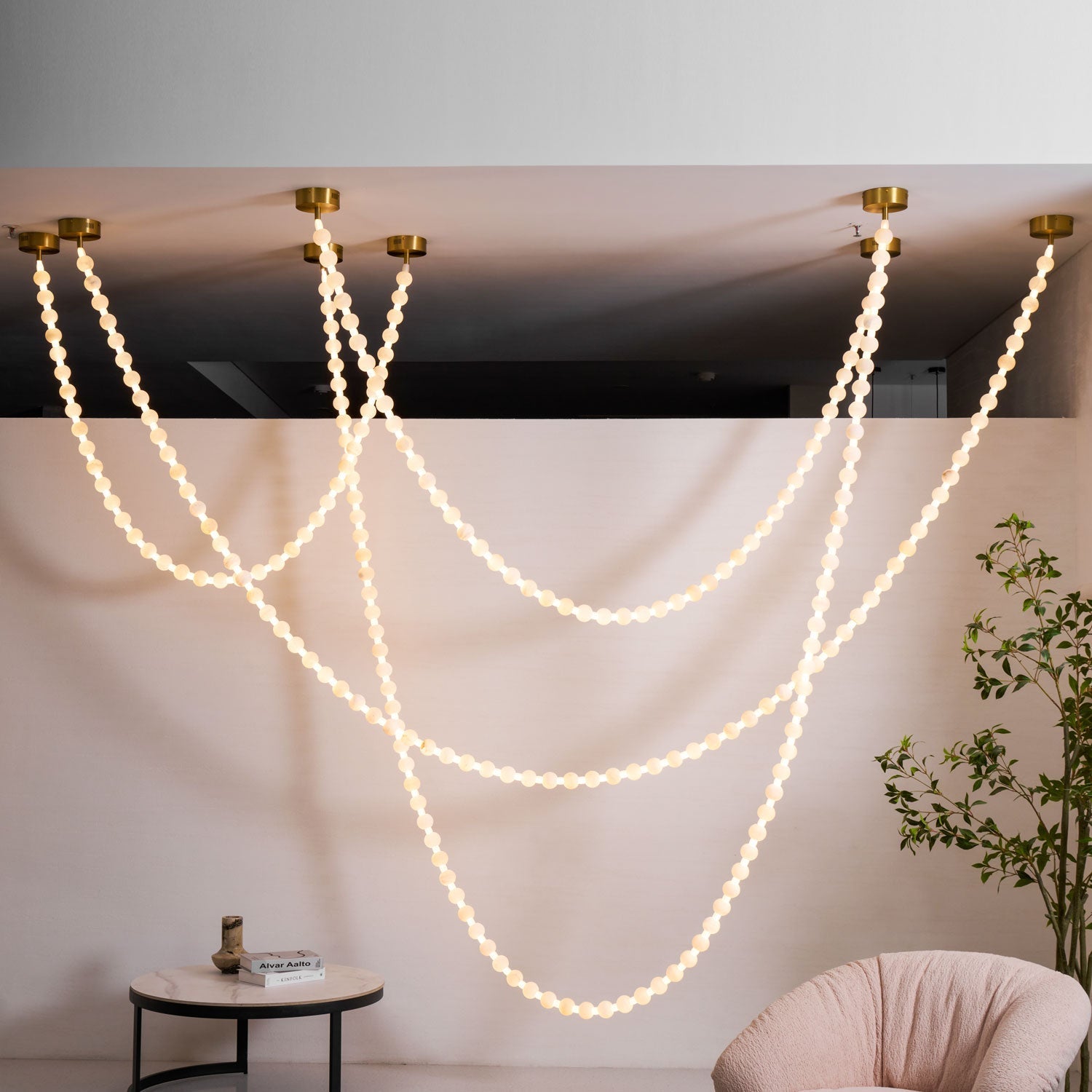 Alabaster Pearl Necklace Chandelier