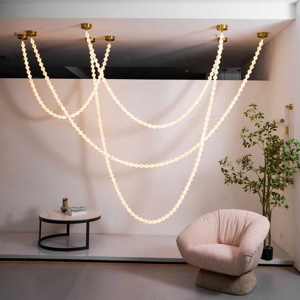 Alabaster Pearl Necklace Chandelier