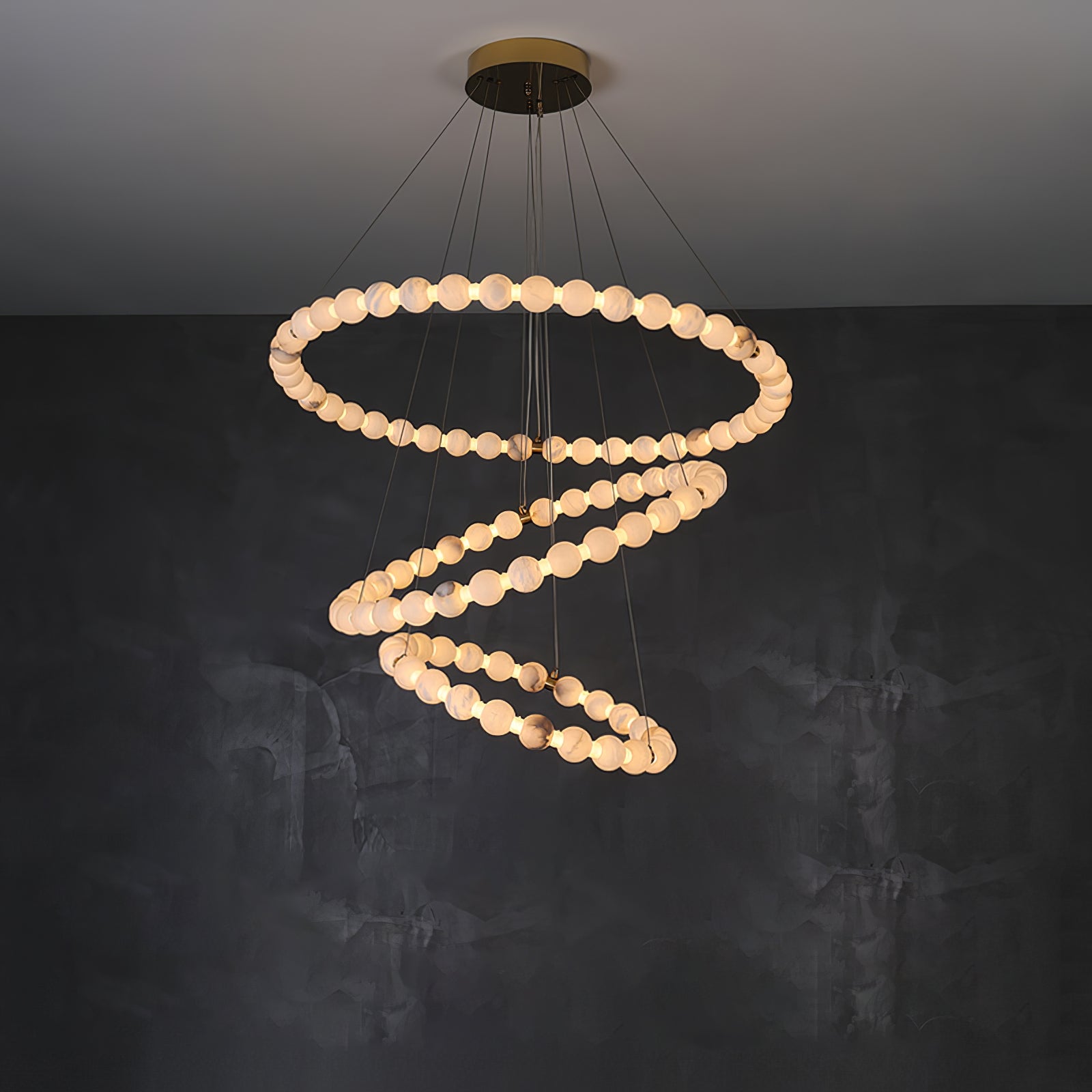 Alabaster Orb Ring Chandelier
