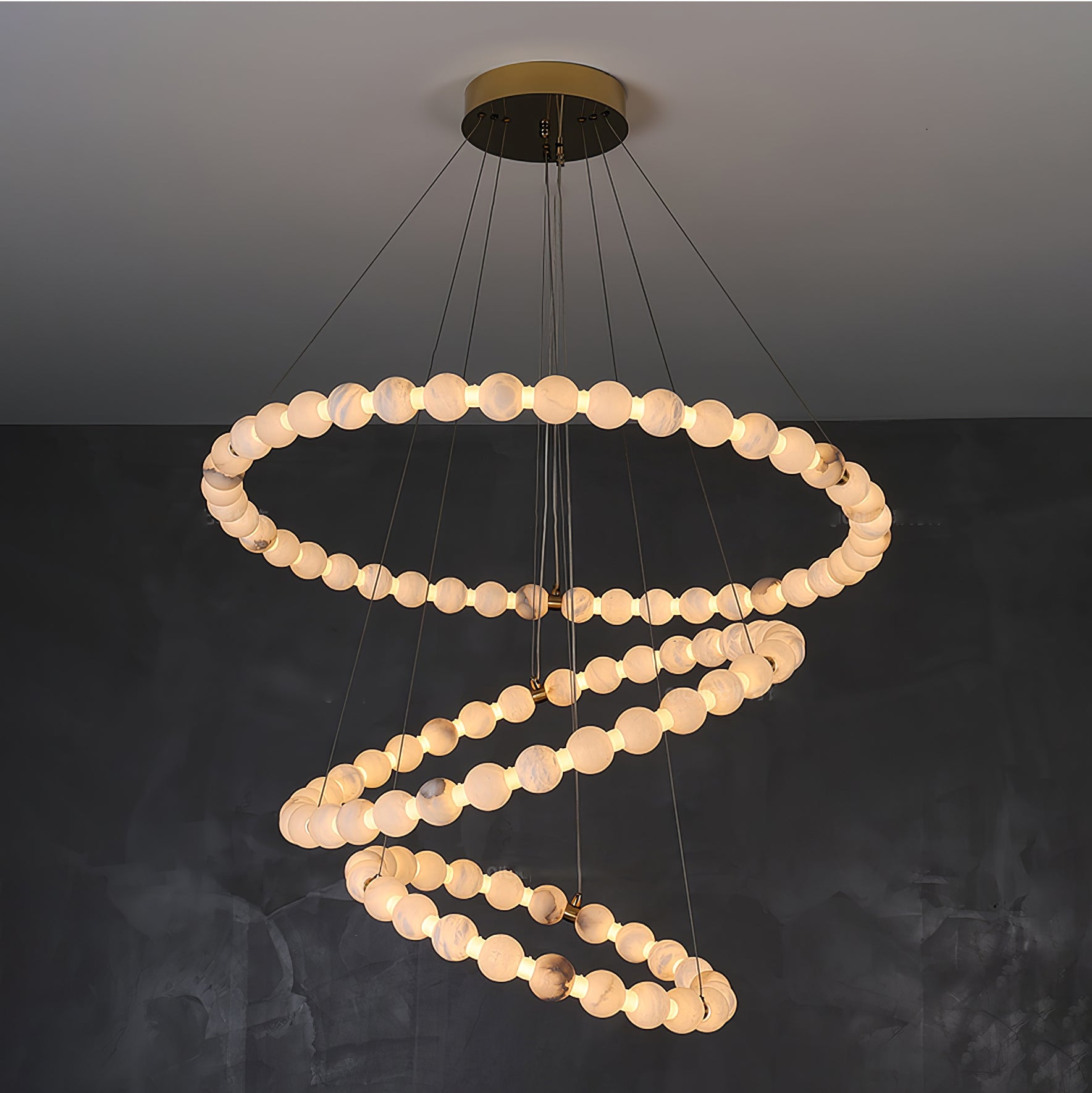 Alabaster Orb Ring Chandelier