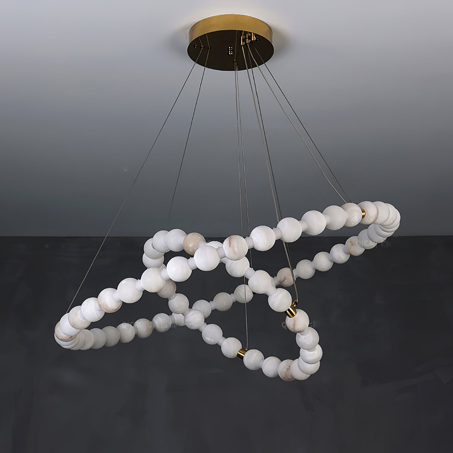 Alabaster Orb Ring Chandelier