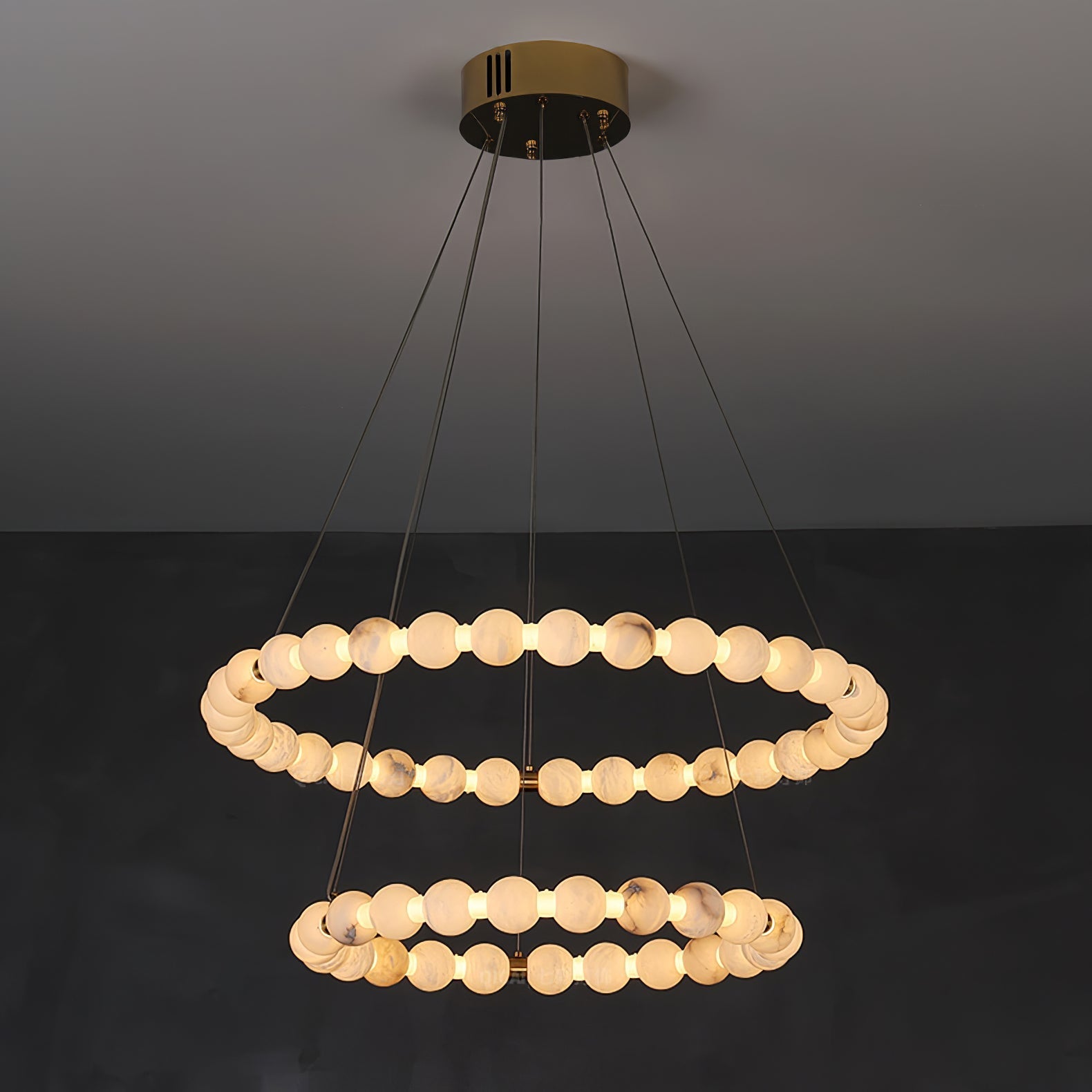 Alabaster Orb Ring Chandelier