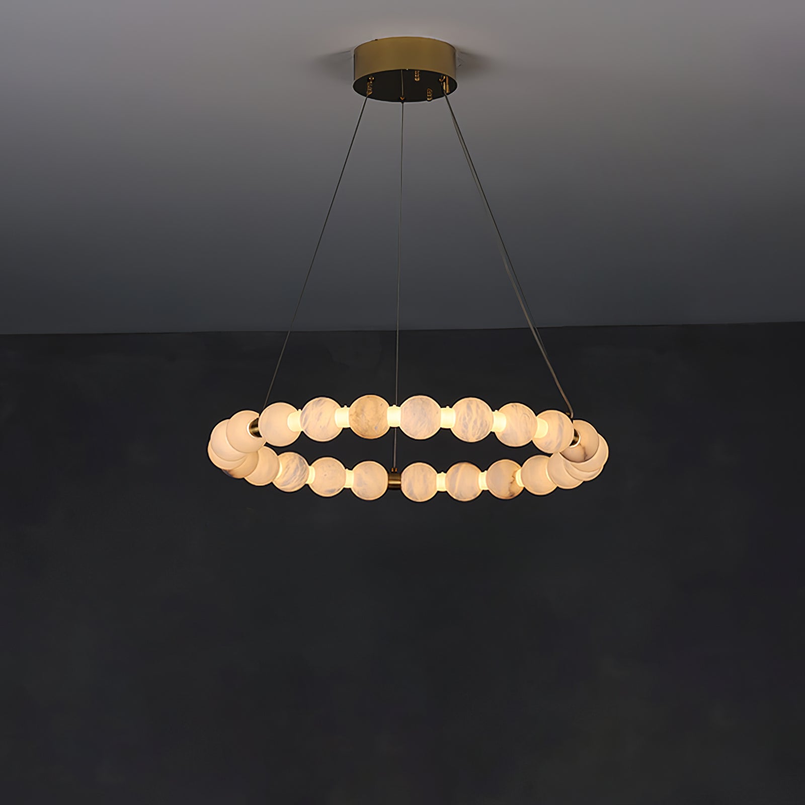 Alabaster Orb Ring Chandelier