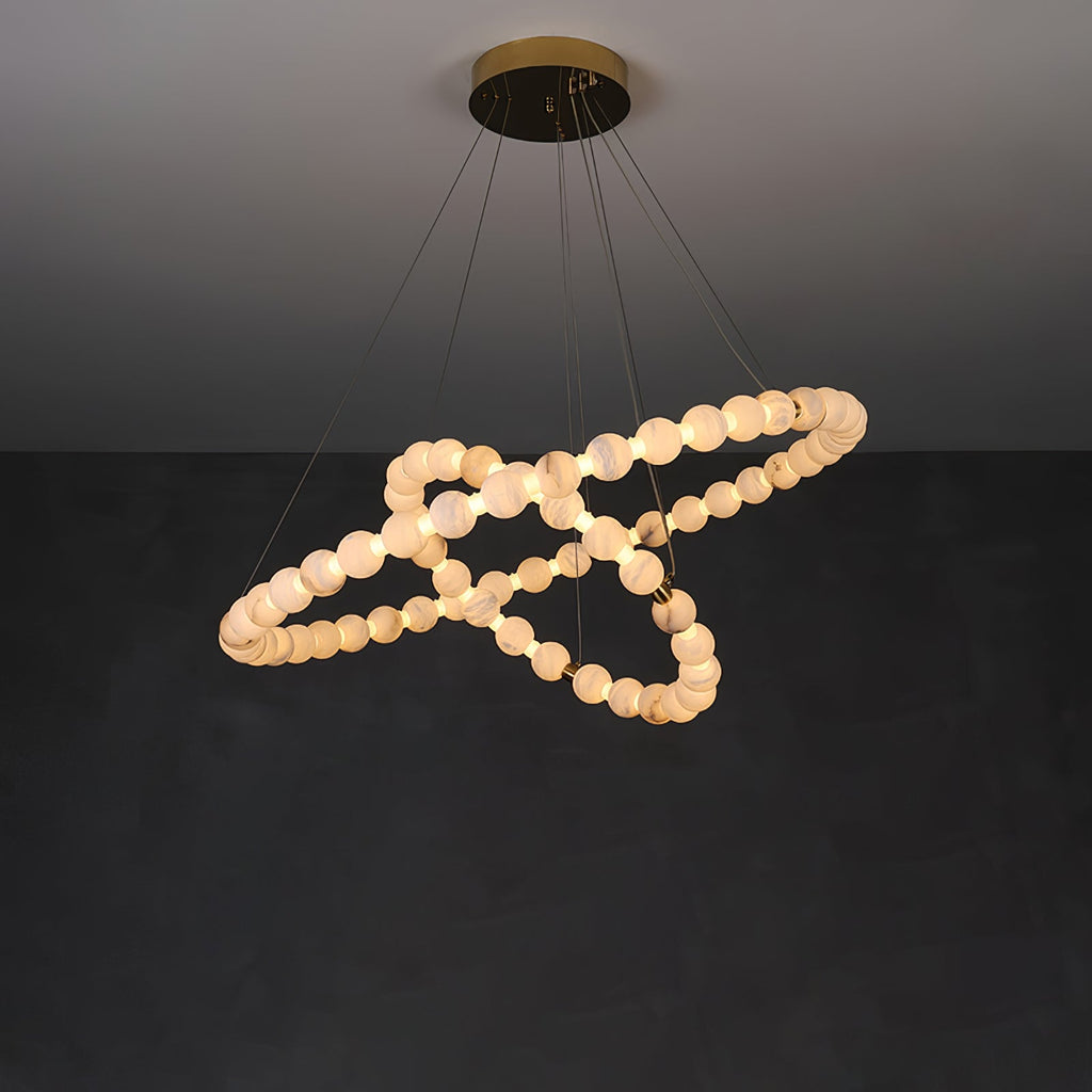 Alabaster Orb Ring Chandelier
