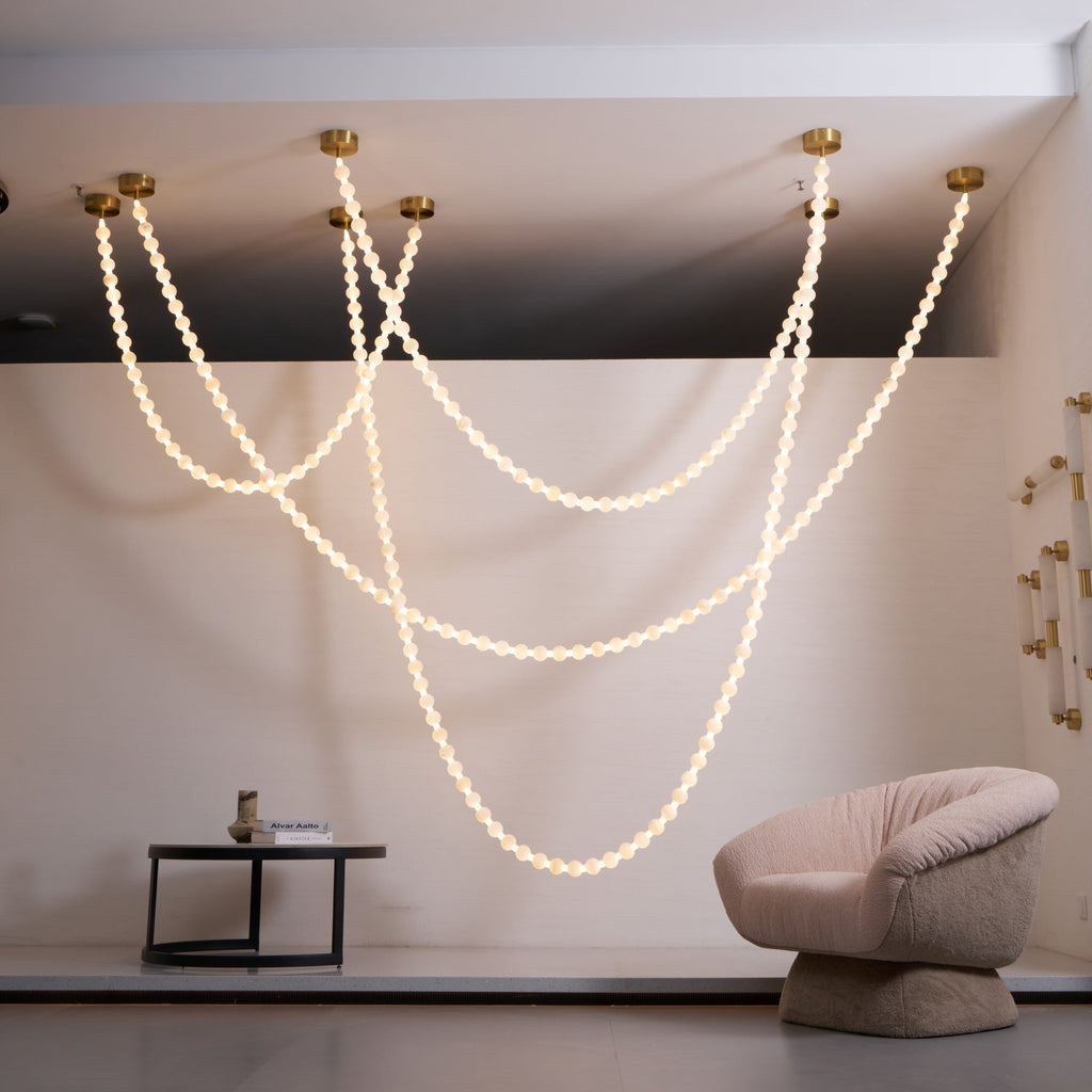 Alabaster Pearl Necklace Chandelier