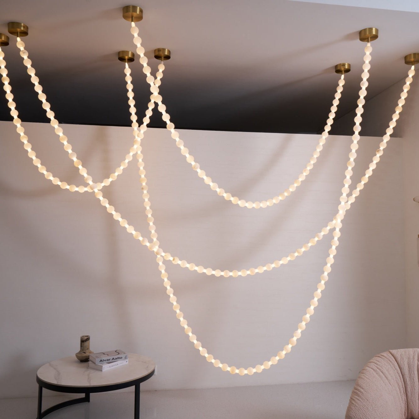 Alabaster Pearl Necklace Chandelier