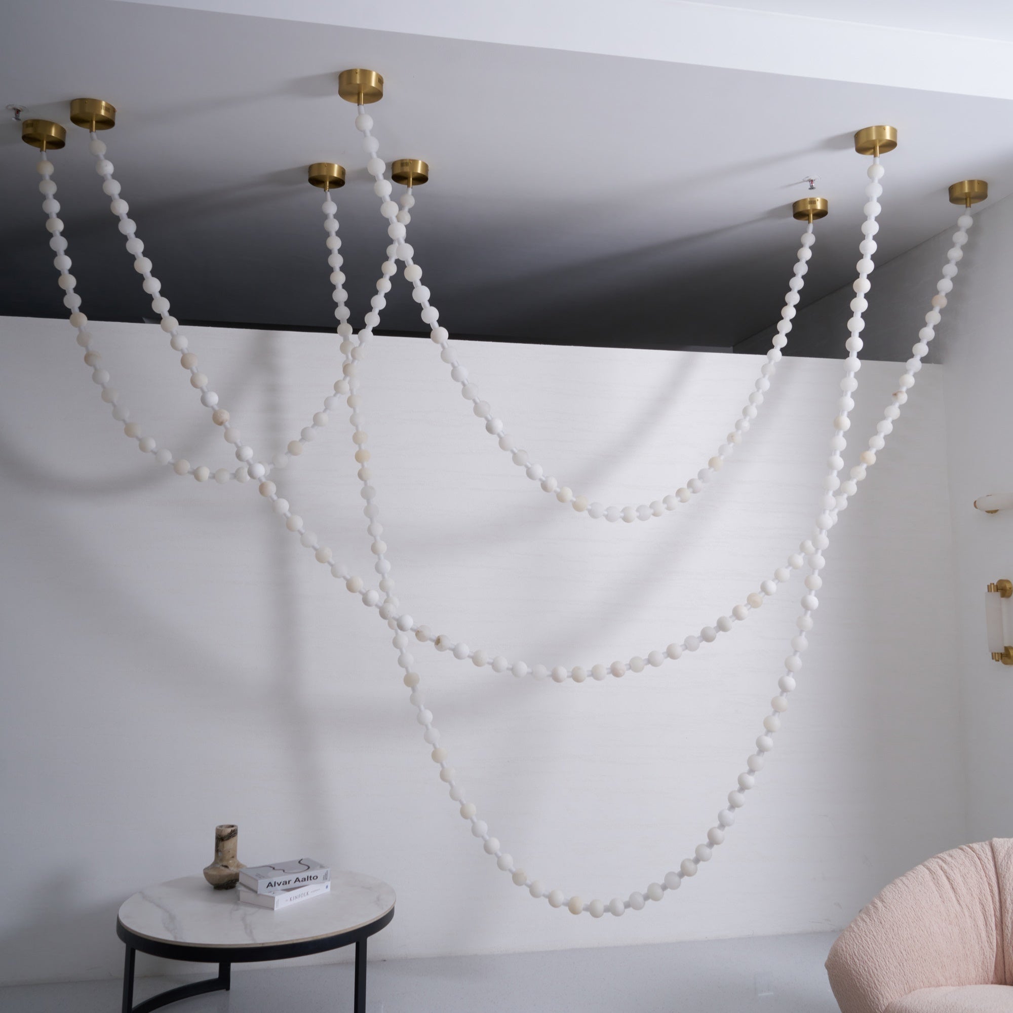 Alabaster Pearl Necklace Chandelier