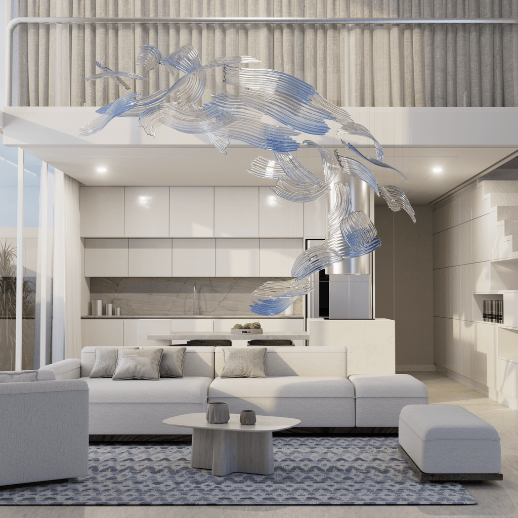 Brush Art Glass Chandelier