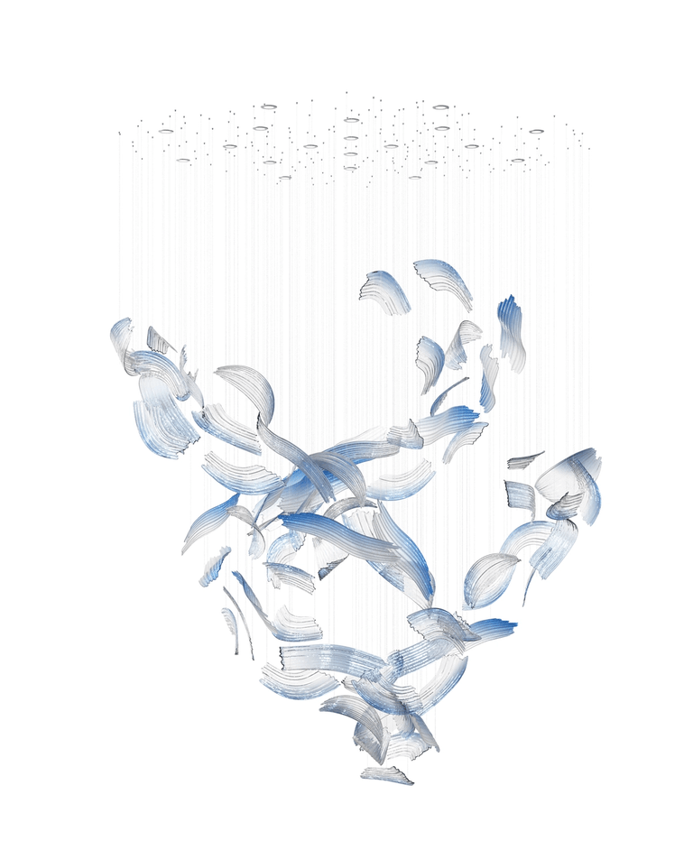 Brush Art Glass Chandelier