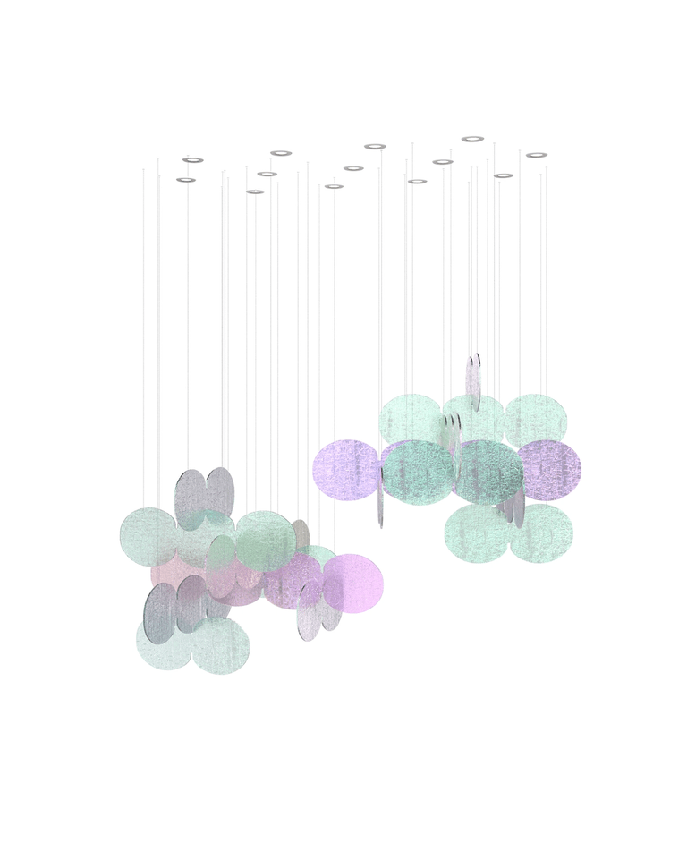 Clouds Iridescent Disc Chandelier