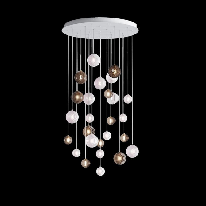 Cosmic Sphere Cascade Chandelier