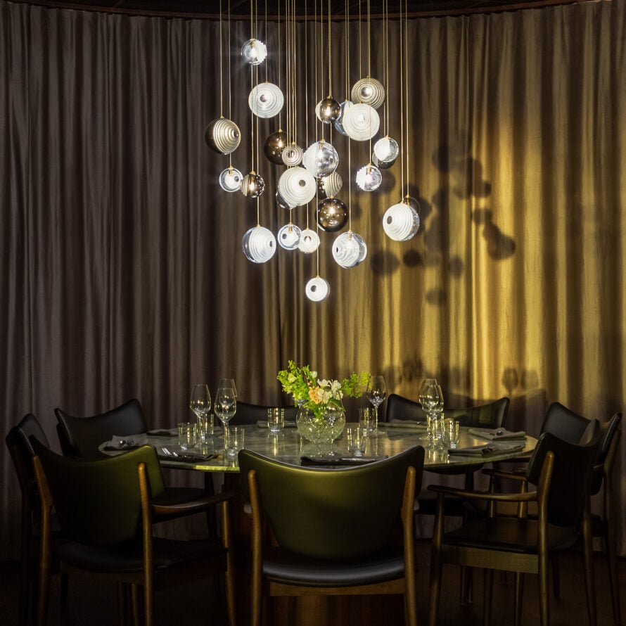 Cosmic Sphere Cascade Chandelier