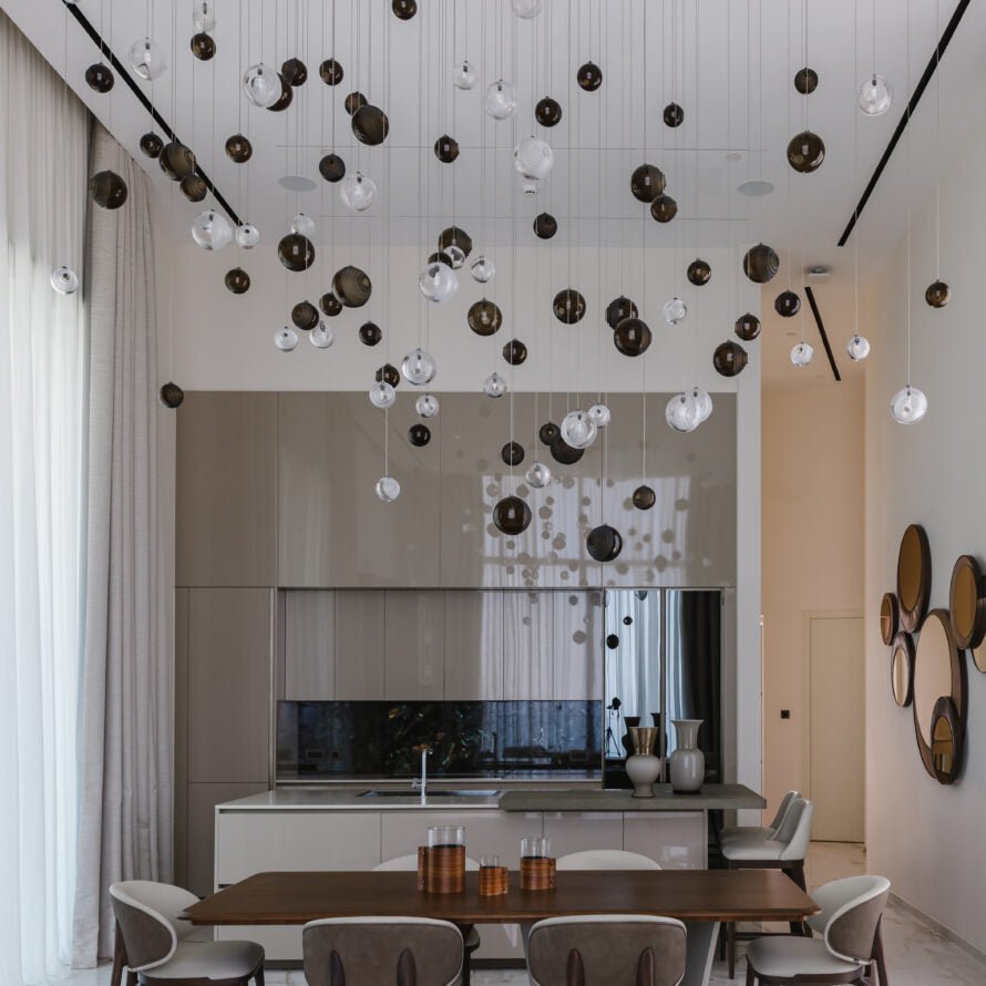 Cosmic Sphere Cascade Chandelier