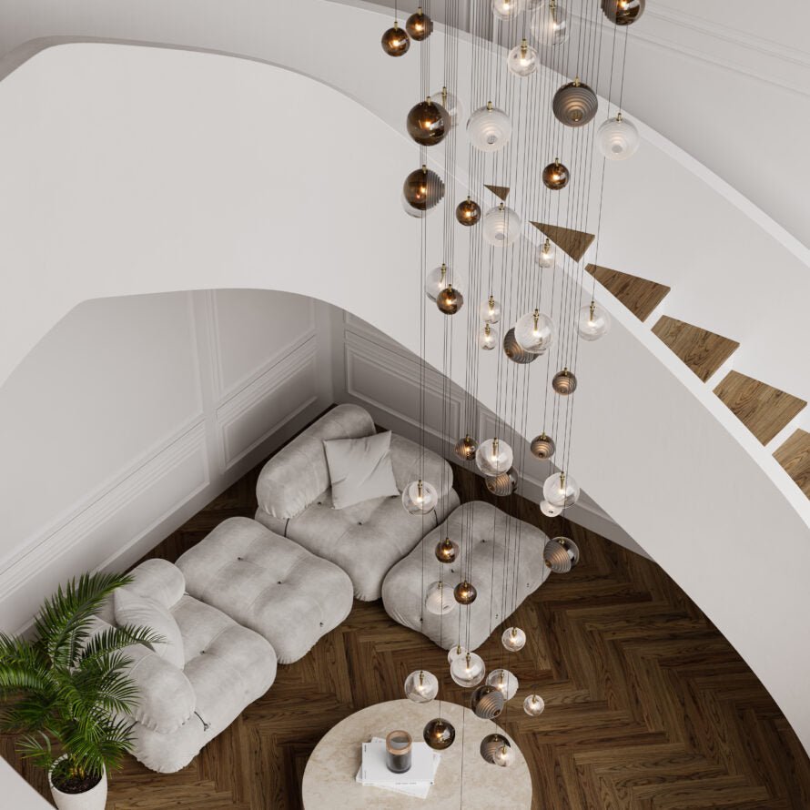 Cosmic Sphere Cascade Chandelier