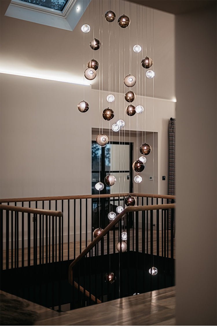 Cosmic Sphere Cascade Chandelier