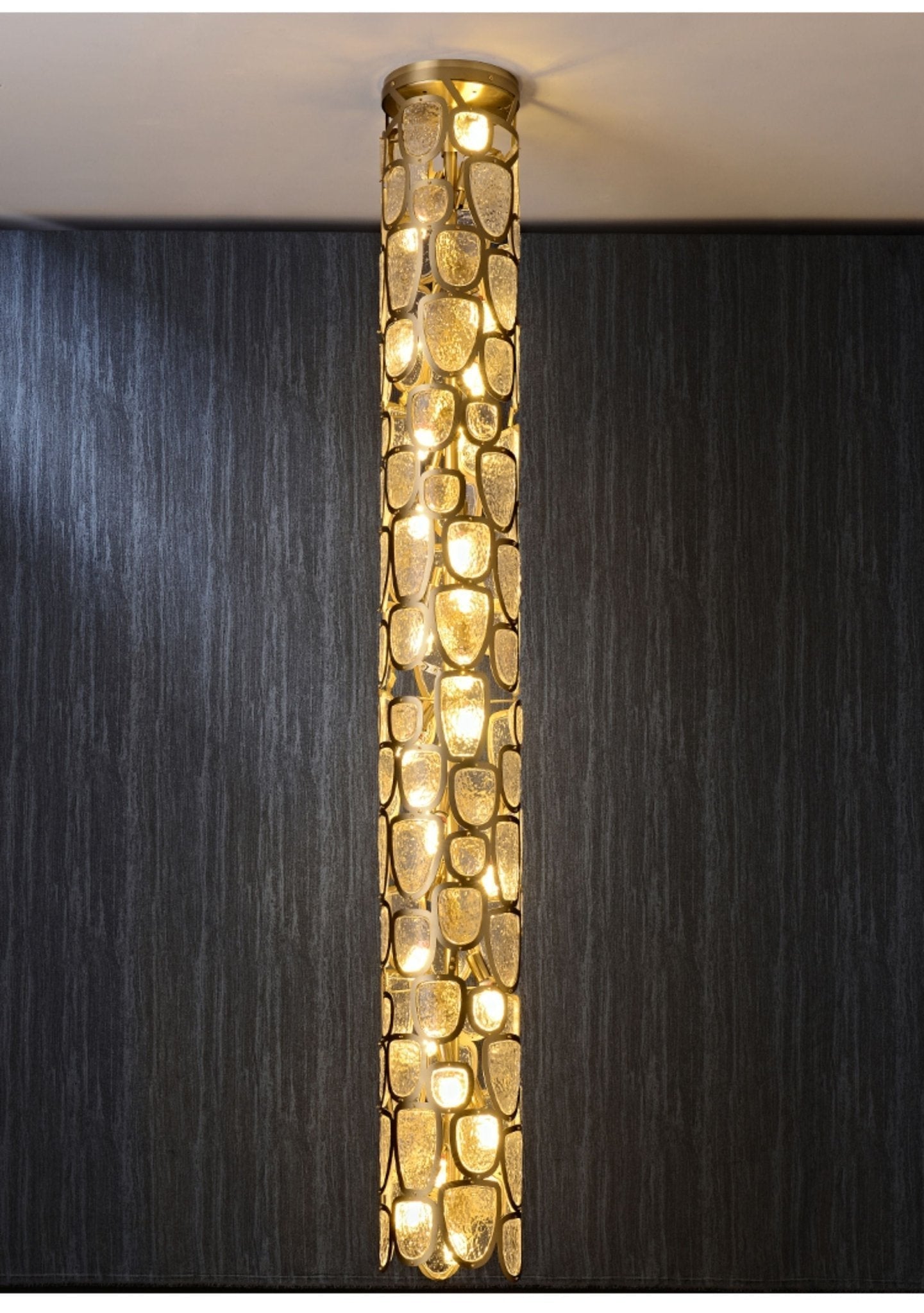 Crystal Mosaic Column Pendant Lamp