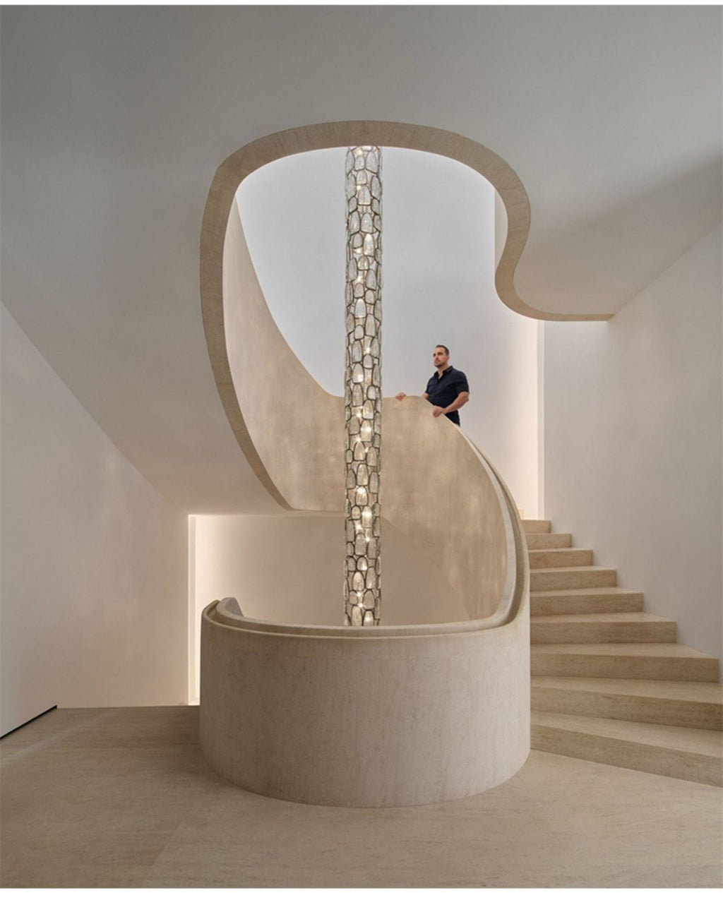 Crystal Mosaic Column Pendant Lamp