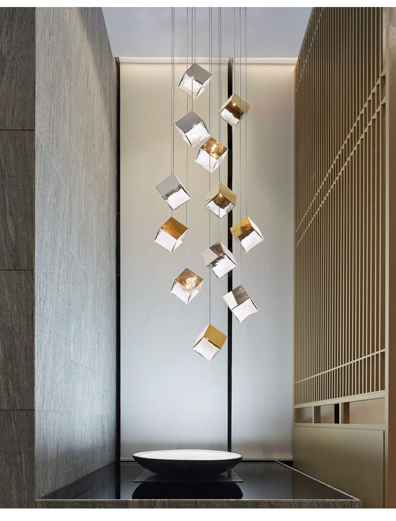 Cubic Luster Cascade Chandelier