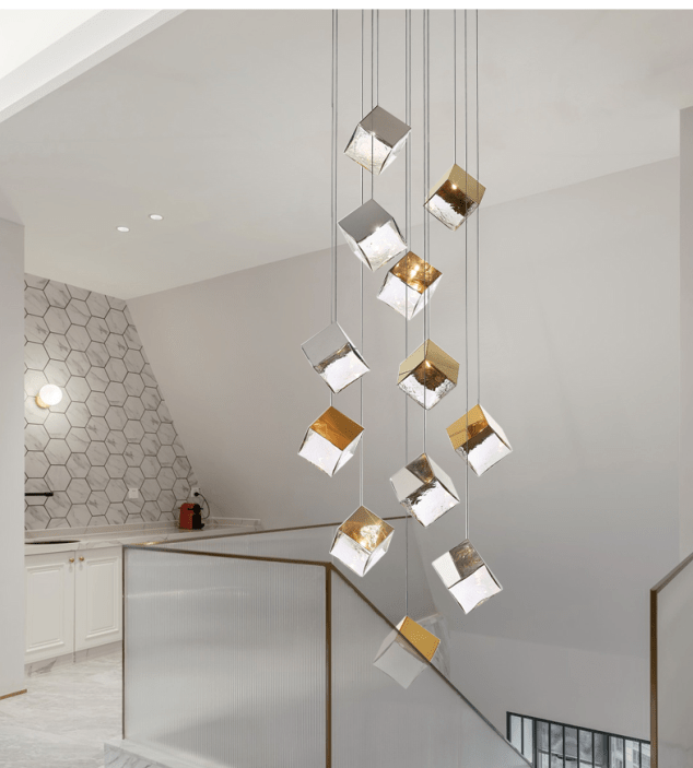 Cubic Luster Cascade Chandelier