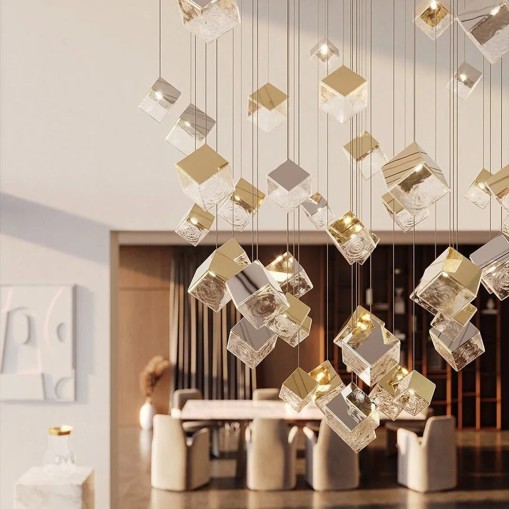 Cubic Luster Cascade Chandelier