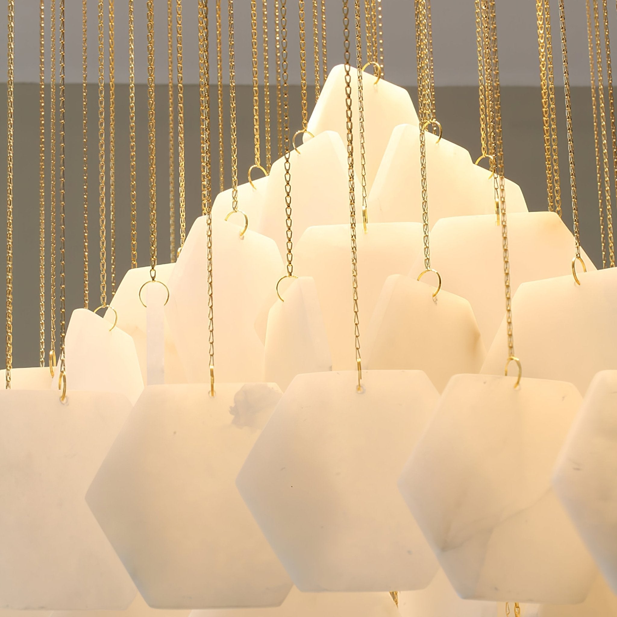 Hexa Alabaster Cascade Chandelier