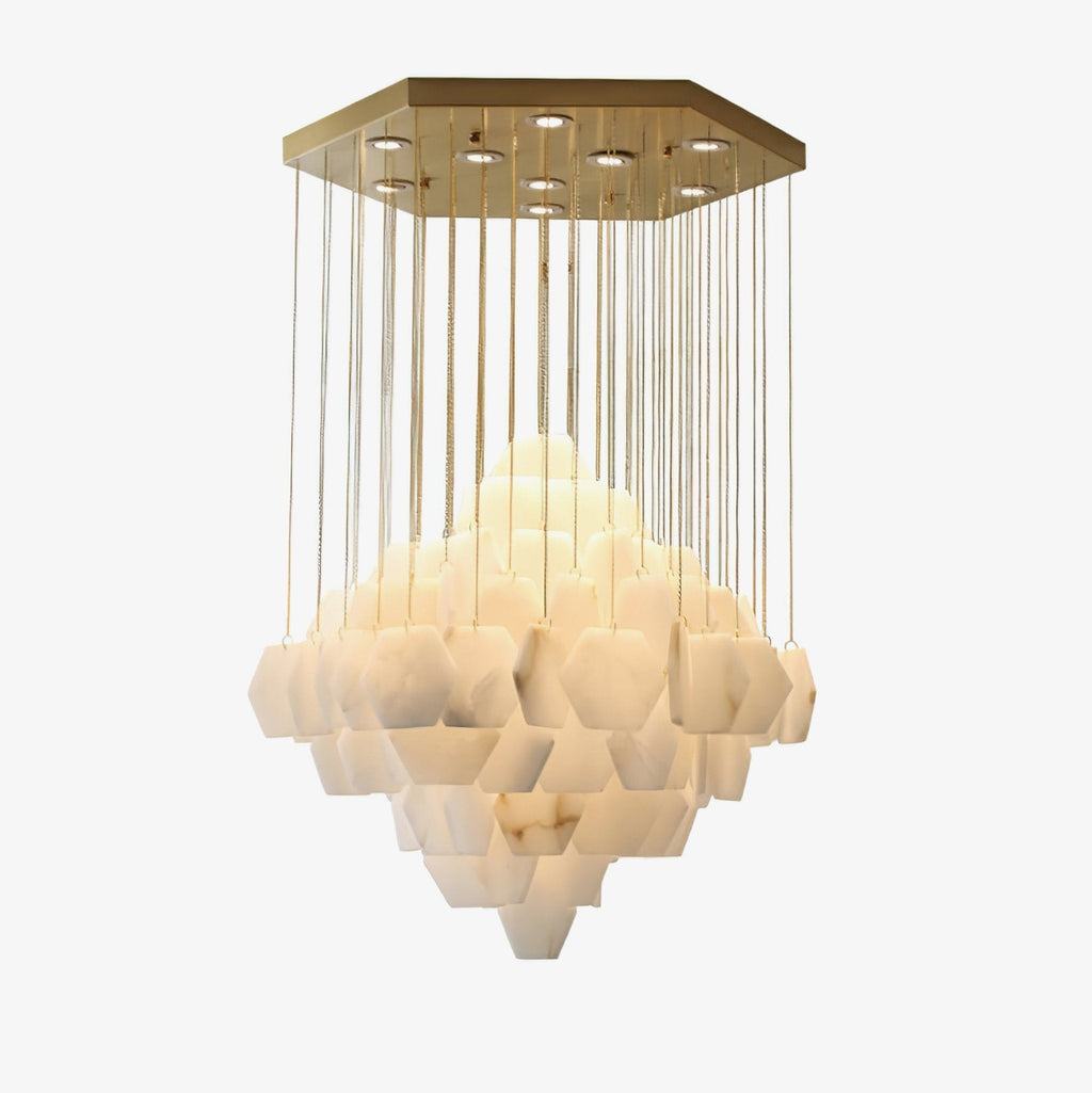 Hexa Alabaster Cascade Chandelier