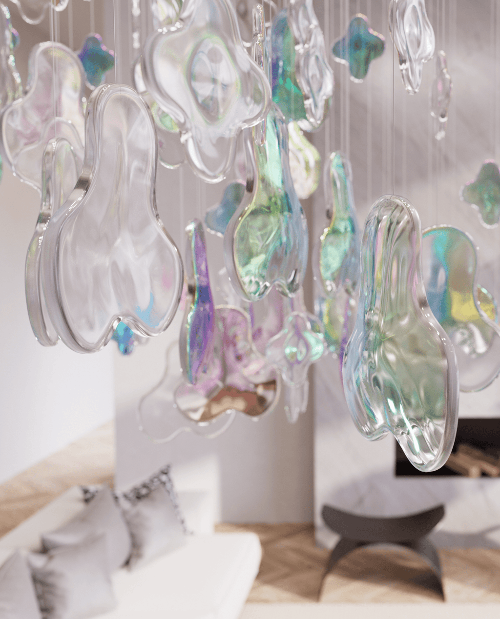 Iris Iridescent Blossom Chandelier
