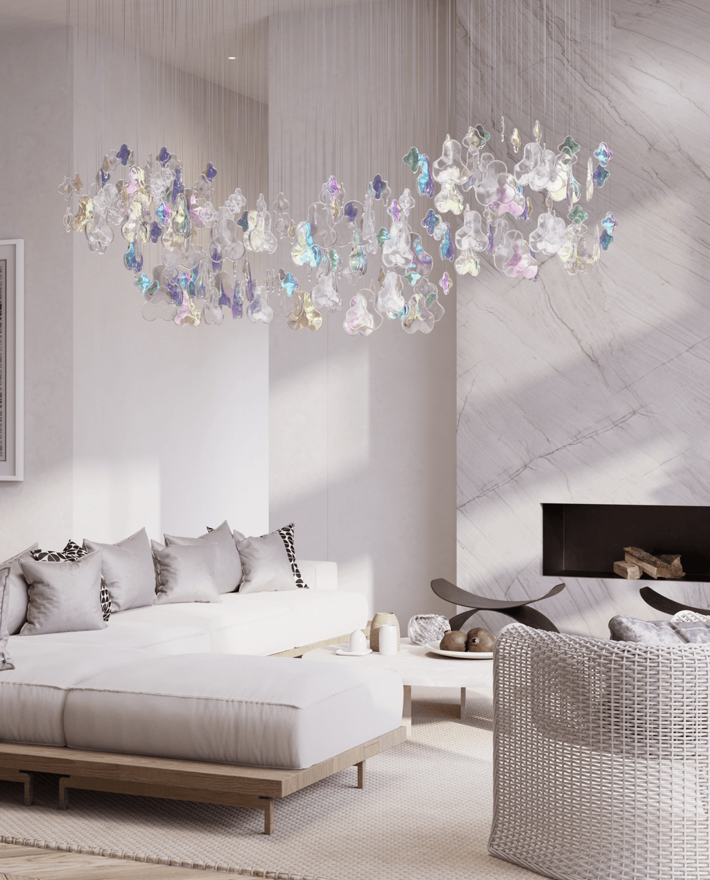 Iris Iridescent Blossom Chandelier