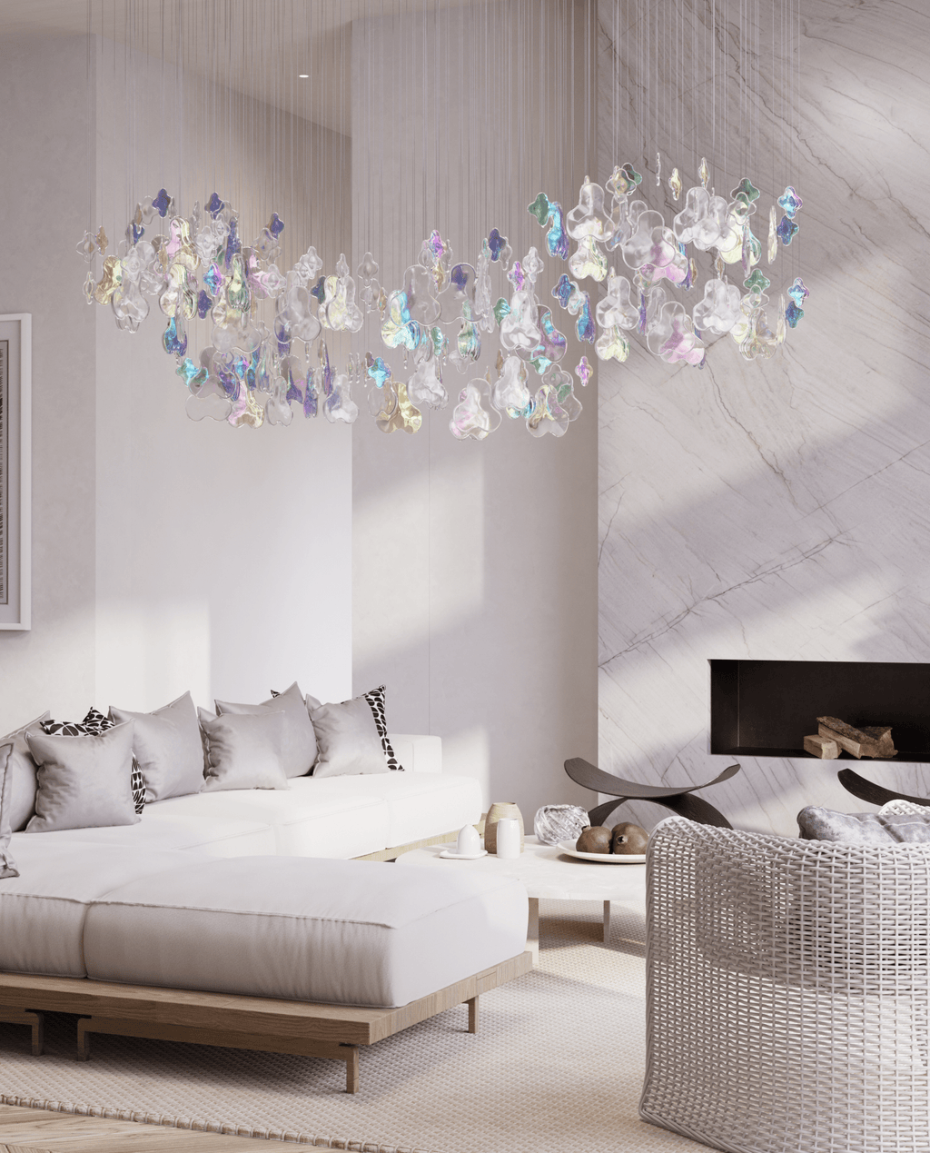 Iris Iridescent Blossom Chandelier