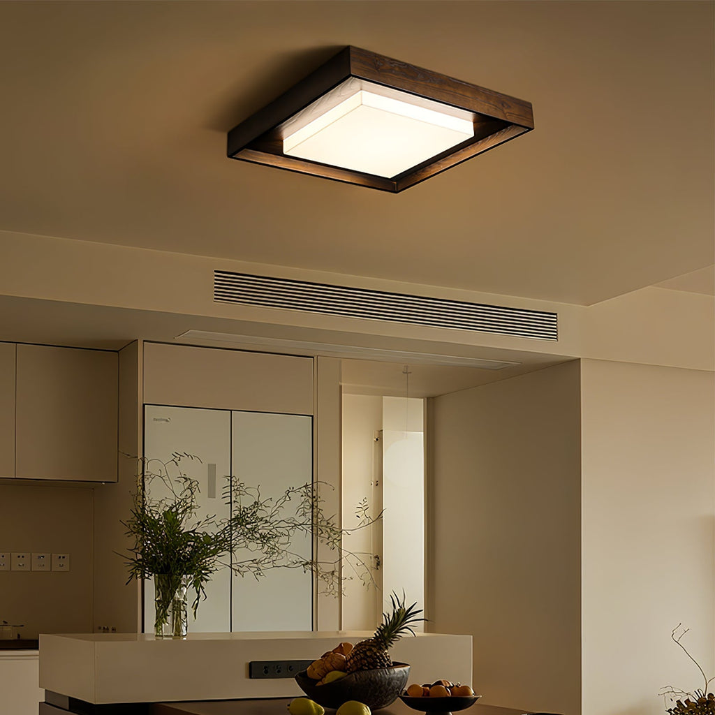 Kurin Wood Frame Ceiling Light