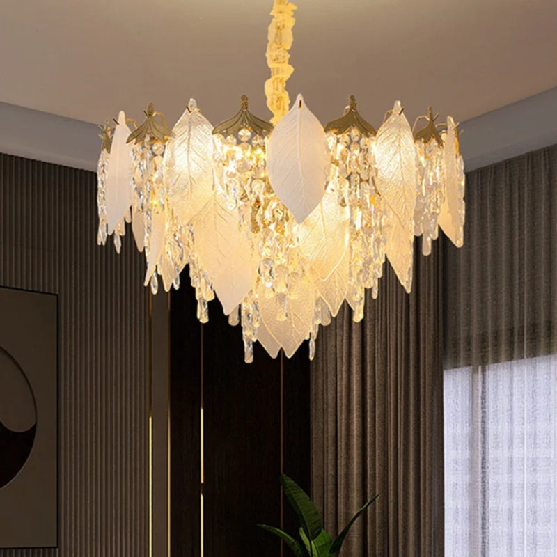 Leaf Crystal Chandelier