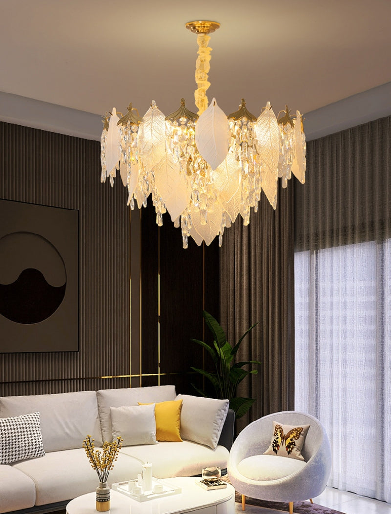 Leaf Crystal Chandelier