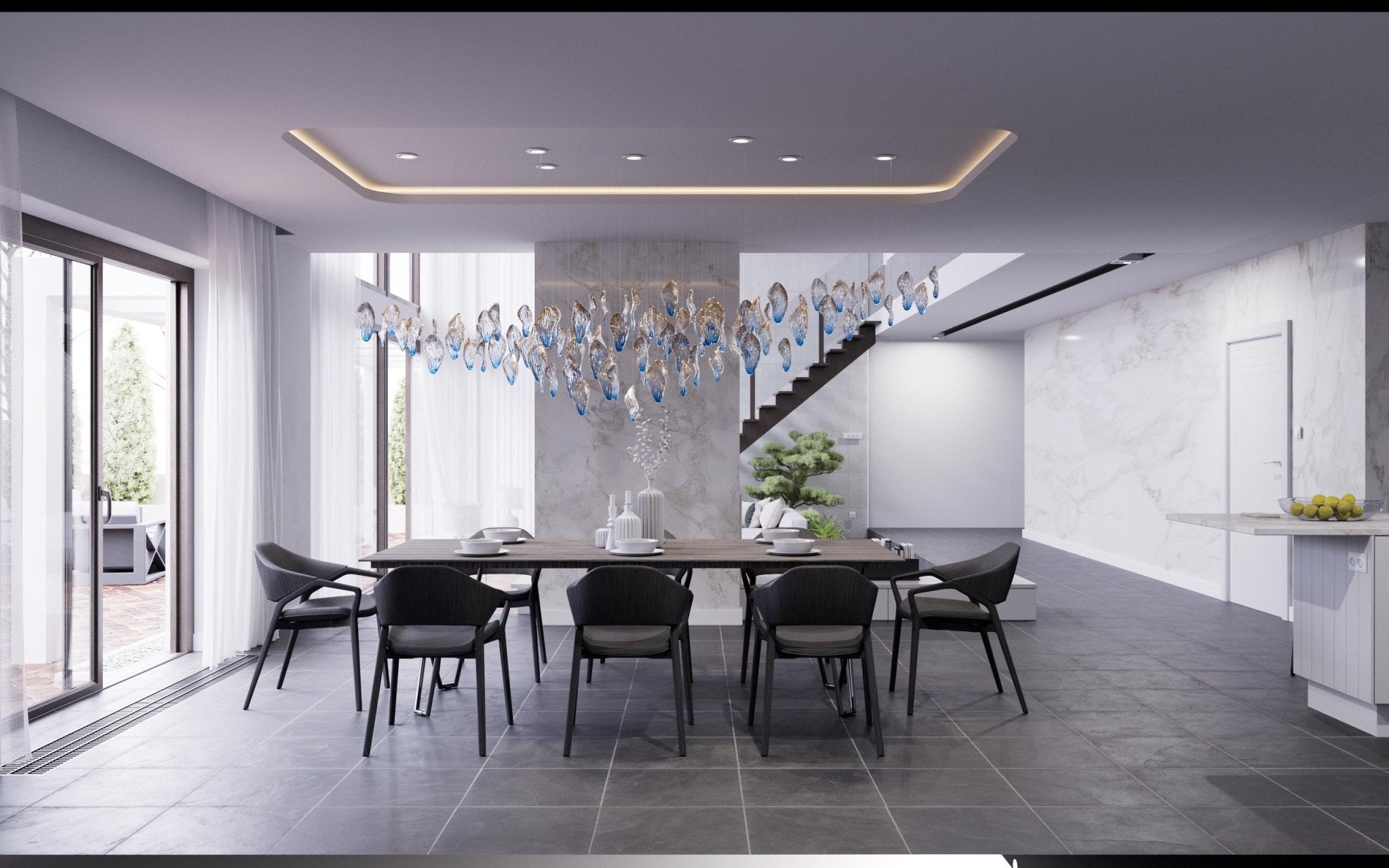 Ocean Drift Blown Glass Customize Chandelier