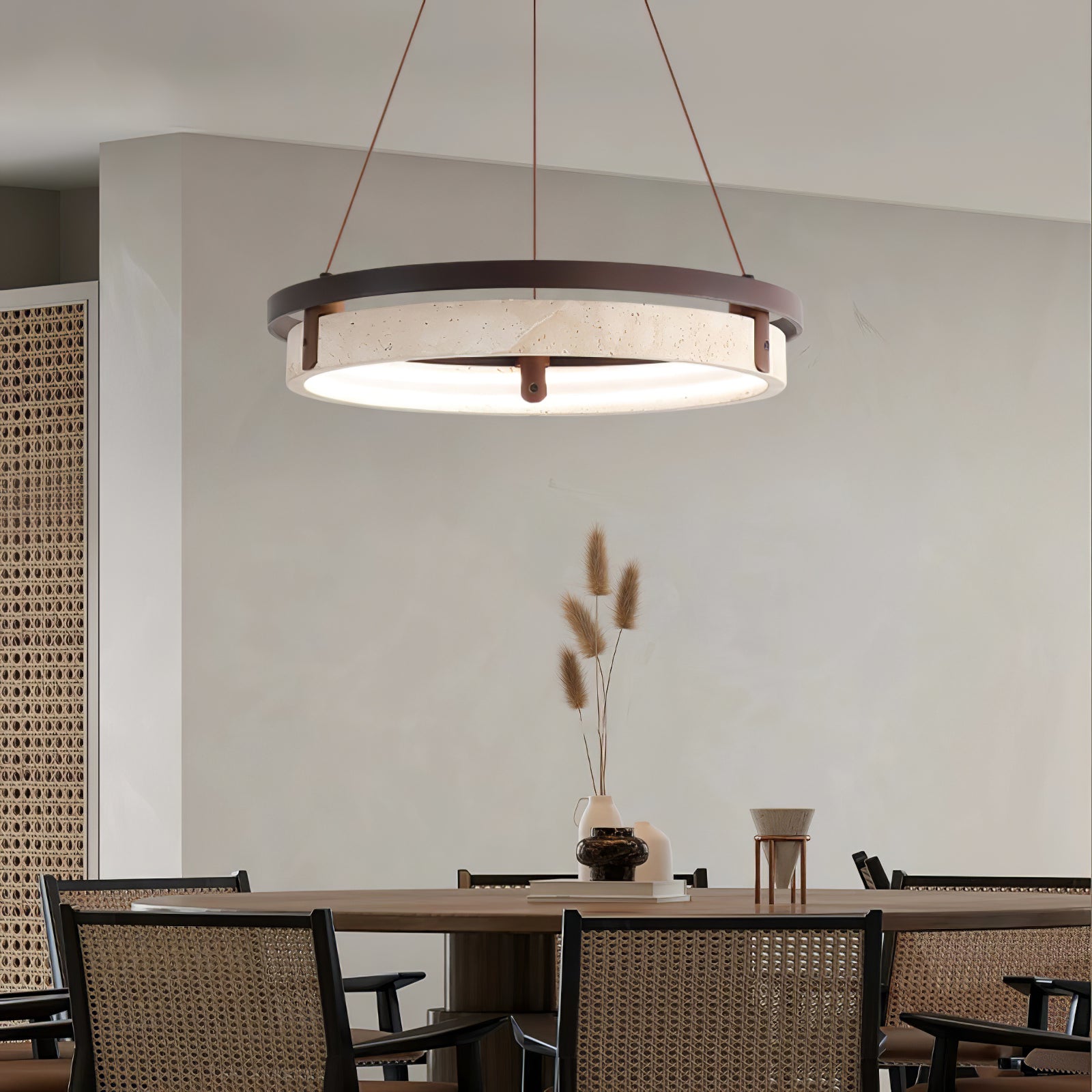 Orbit Travertine Pendant Light