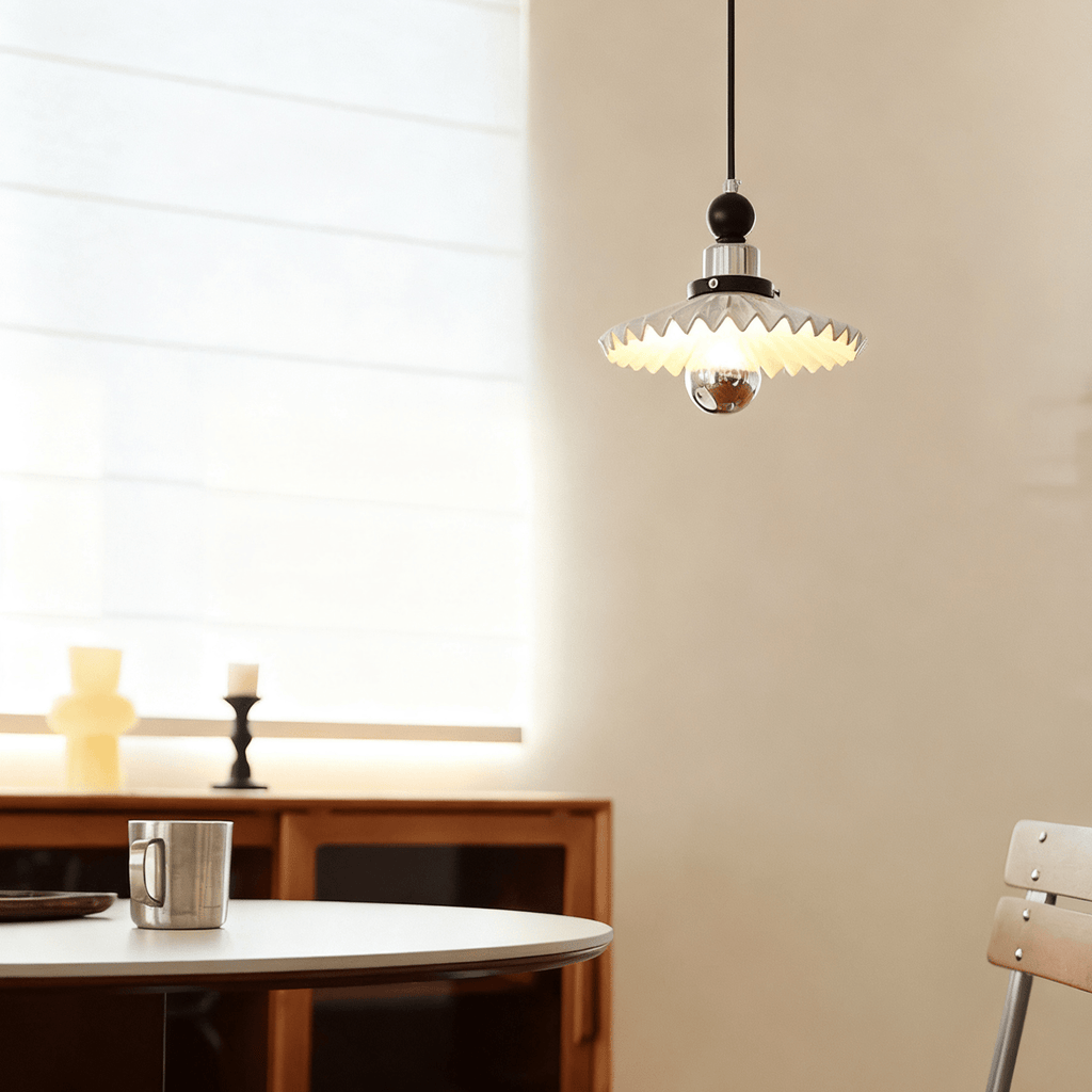 Pleated Petal Pendant Lamp
