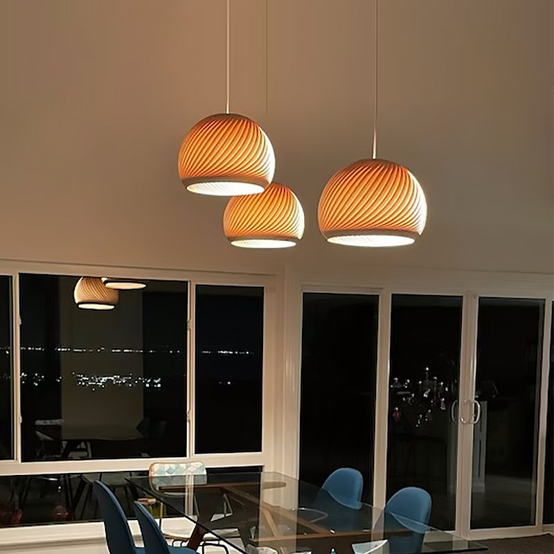 Rotary Wood Pendant Lamp