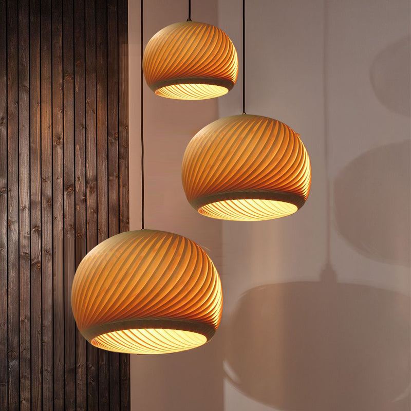 Rotary Wood Pendant Lamp