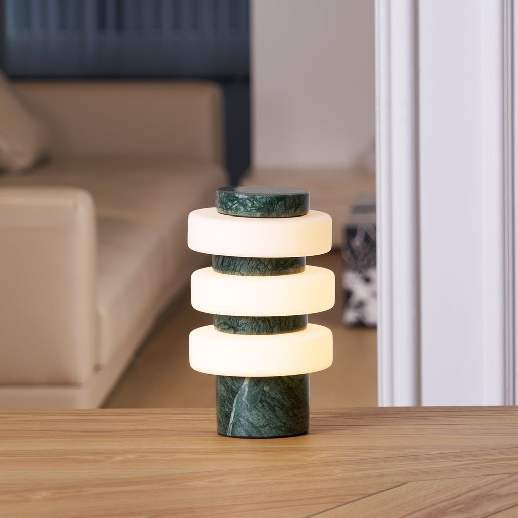 Saturn Travertine Table Lamp
